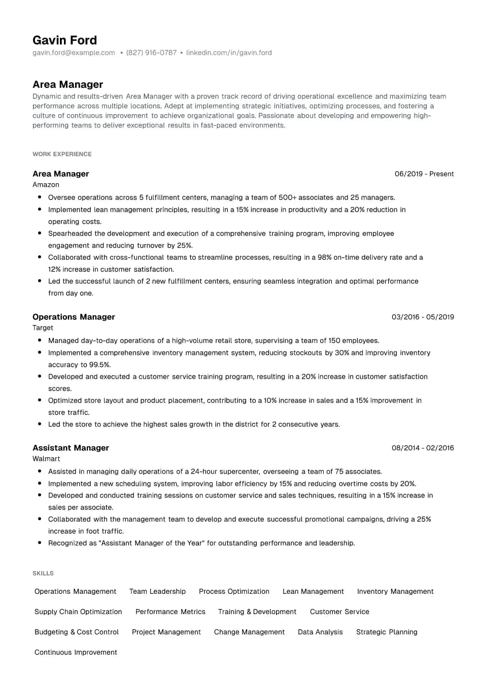Area Manager