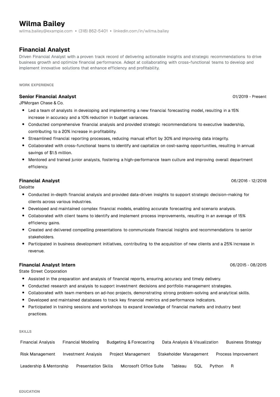 Financial Analyst