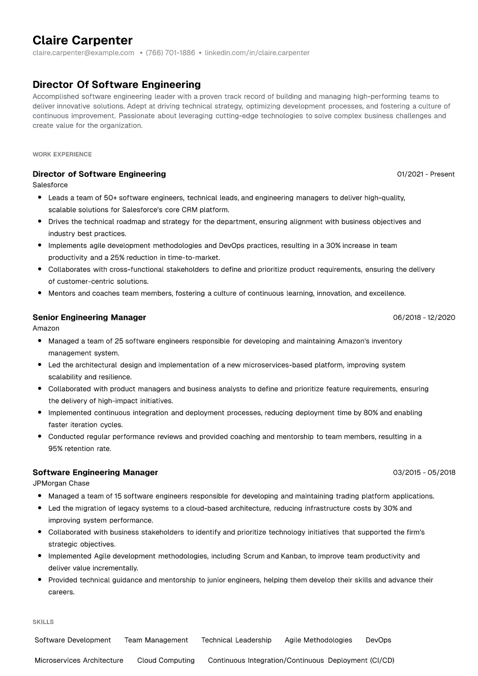 Director Of Software Engineering