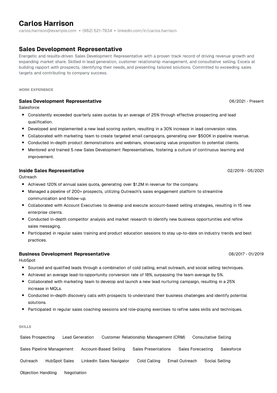 Sales Development Representative