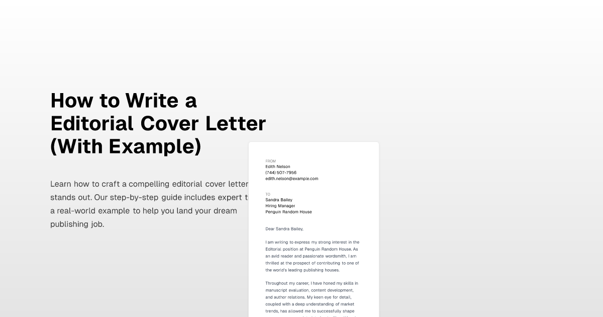 How to Write a Editorial Cover Letter (With Example)