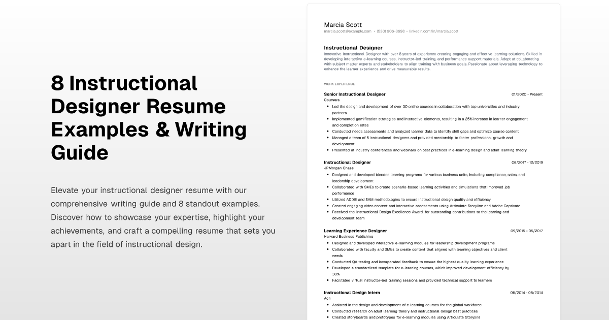 8 Instructional Designer Resume - Instructional Designer