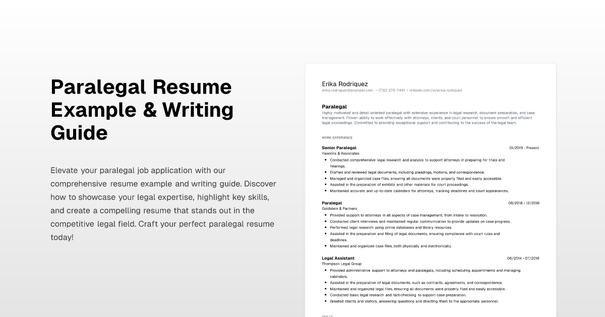 Paralegal Resume Example And Writing Guide 1213