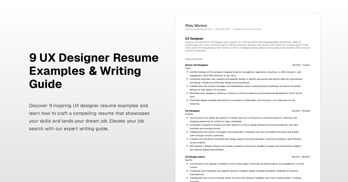 9 UX Designer Resume Examples & Writing Guide